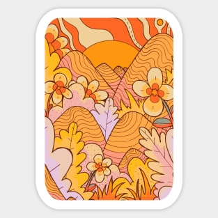 Spring flower hills Sticker